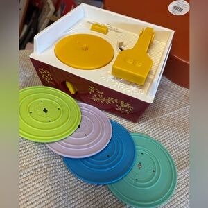 Vintage Fisher Price Record Player with Records